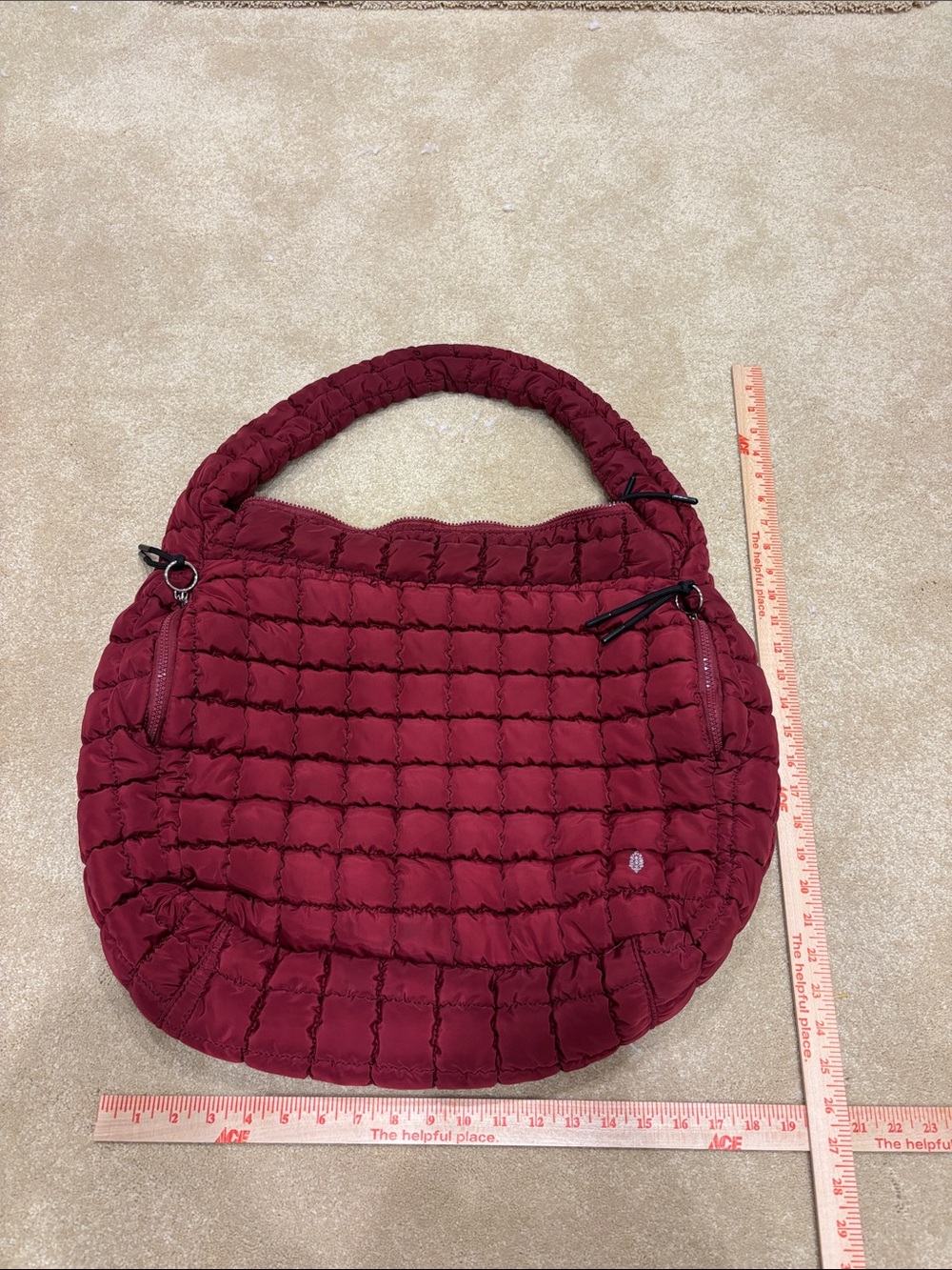 FP Movement Quilted Burgundy Women's Carryall Bag - Picture 7 of 7